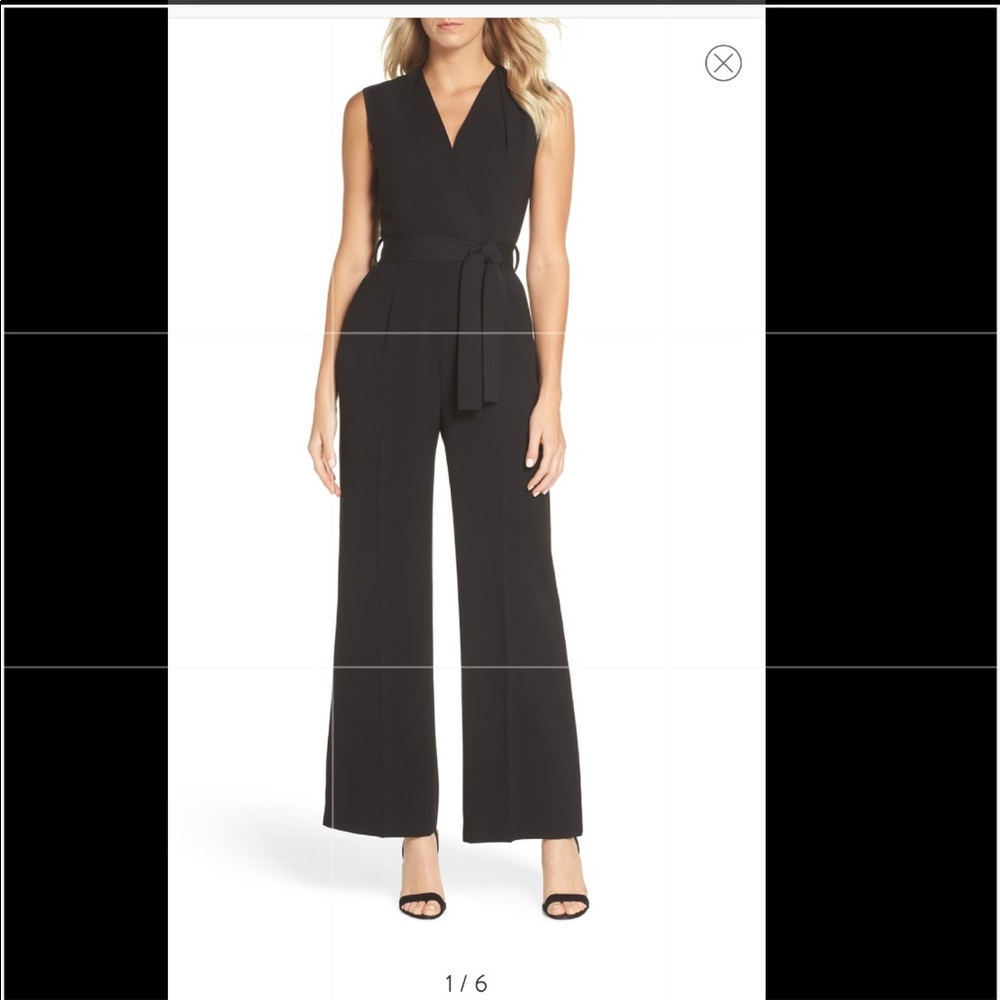 Faux wrap jumpsuit by Tahari